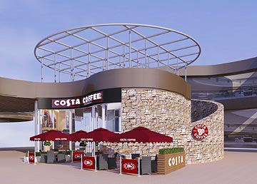 深圳海上世界店COSTA咖啡廳裝飾設(shè)計