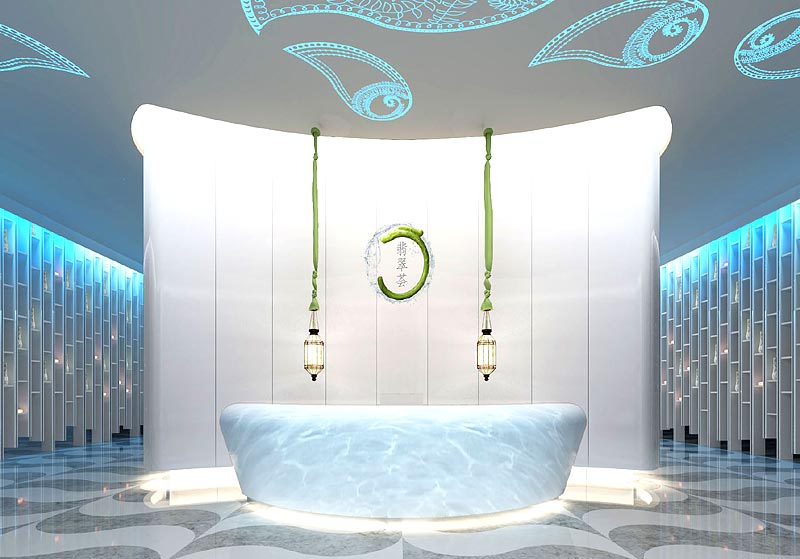 翡翠薈SPA會所裝修設(shè)計 前臺效果